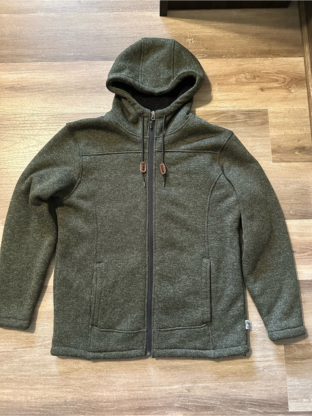Rugged Elements Sherpa‑Lined Zip‑Up Hoodie – Men’s Large – Green